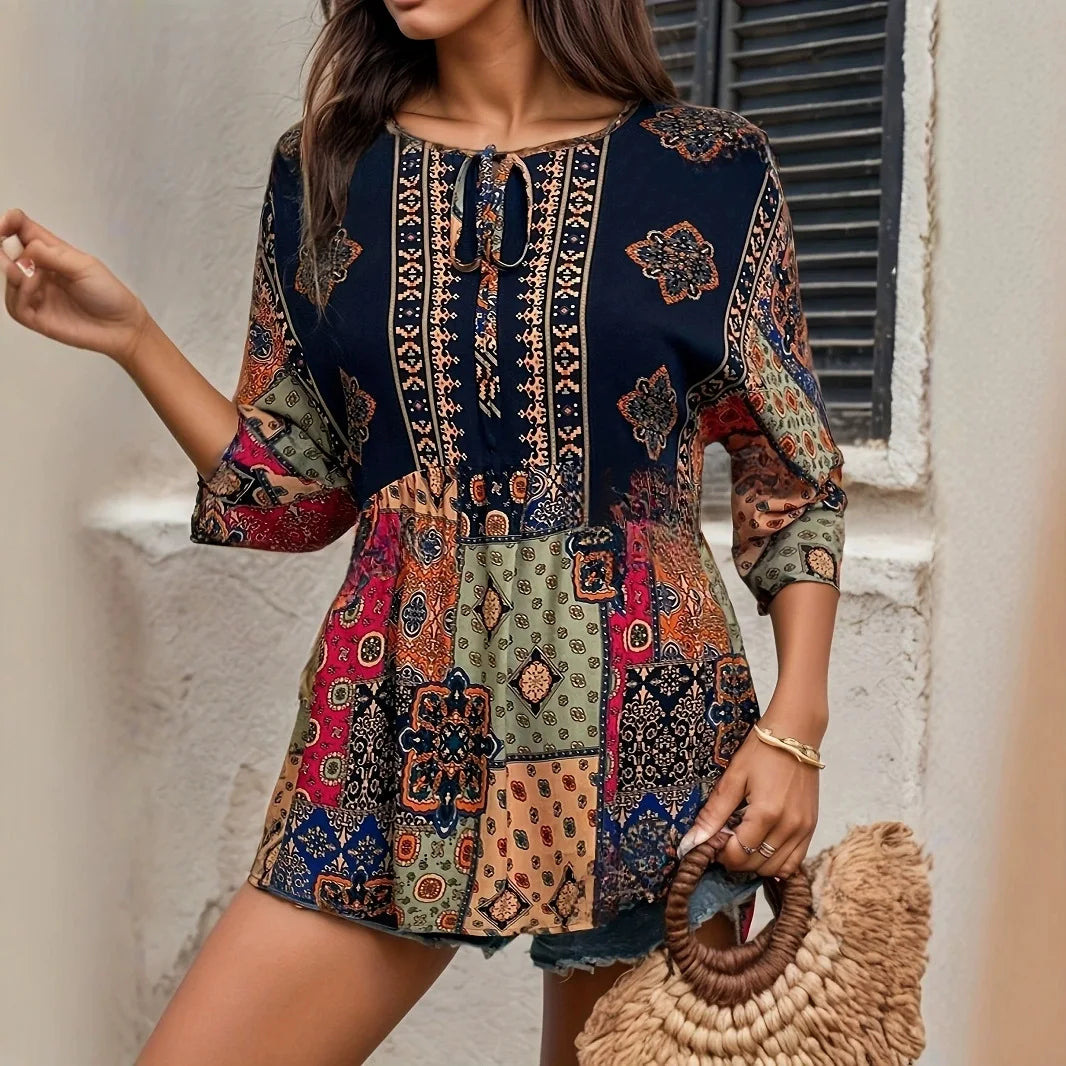 SAIDE™ | S61 TOP - SUMMER BEACH VACATION PRINTED SLEEVELESS TOP