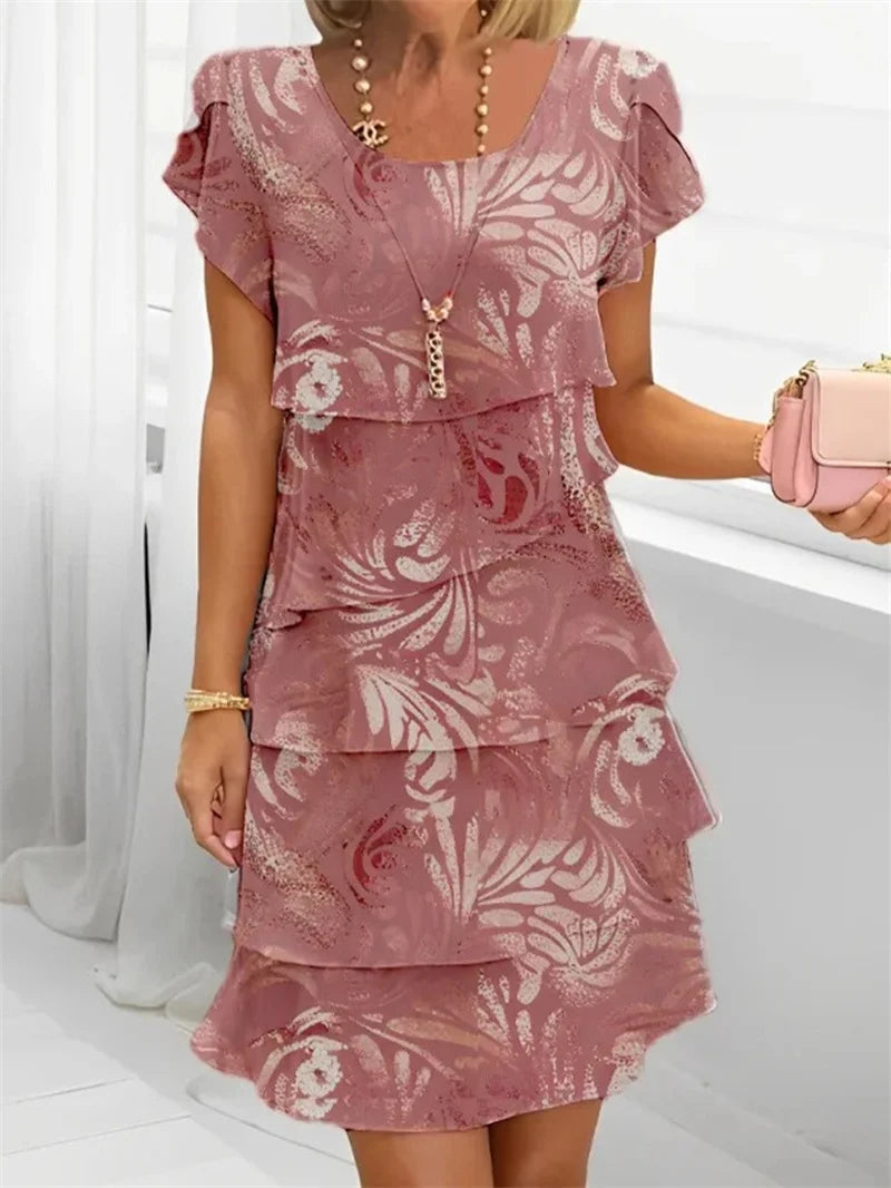 SAIDE™ | S140 DRESS - 3D PRINT CHIFFON PARTY DRESS