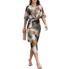 SAIDE™ | S70 DRESS - SUMMER CASUAL SOLID V-NECK SHORT SLEEVE MAXI DRESS