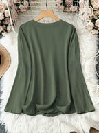 SAIDE™ | S43 TOP - CASUAL LOOSE LONG SLEEVE STAND COLLAR T-SHIRT
