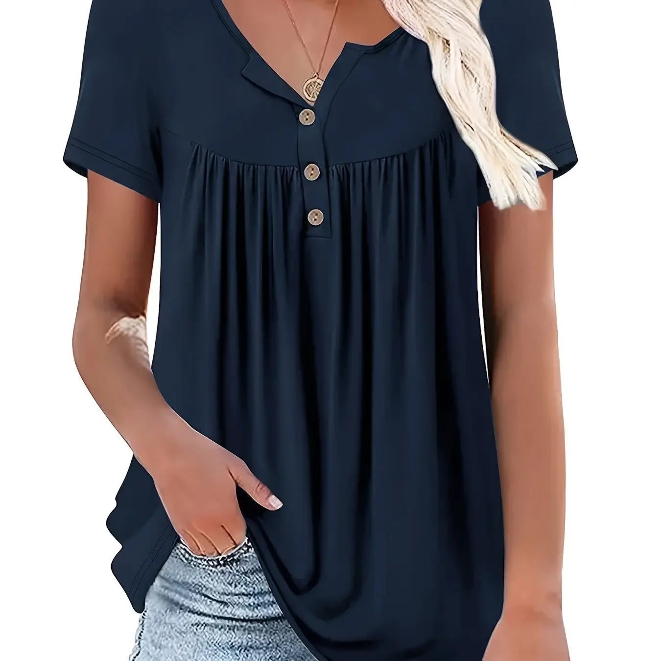 SAIDE™ | S14 SHIRT - V-NECK SILK LUSTER PRINCESS SLEEVE SHIRT