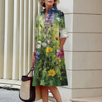 SAIDE™ | S143 DRESS - ASQ LONG SLEEVE SHIRT DRESS
