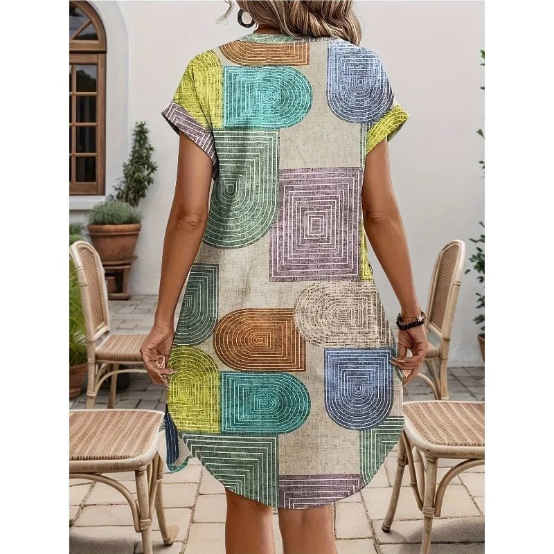 SAIDE™ | S185 TOP - PLUS SIZE CASUAL SHORT SLEEVE TOP