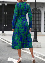SAIDE™ | S63 DRESS - ELEGANT RANDOM PRINT BUTTON DOWN SHIRT MIDI DRESS