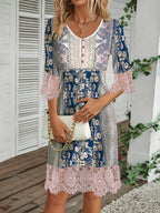 SAIDE™ | S120 DRESS - ELEGANT PRINTED A-LINE KNEE-LENGTH DRESS