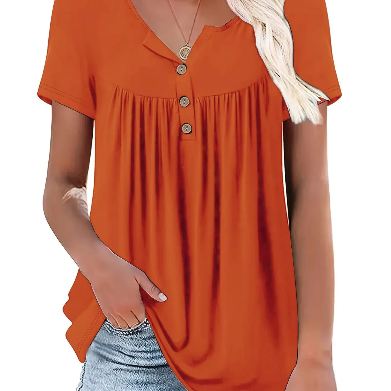 SAIDE™ | S14 SHIRT - V-NECK SILK LUSTER PRINCESS SLEEVE SHIRT