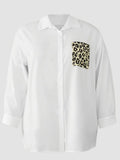 SAIDE™ | S169 SHIRT - LEOPARD PRINT POCKET BUTTON-UP BLOUSE