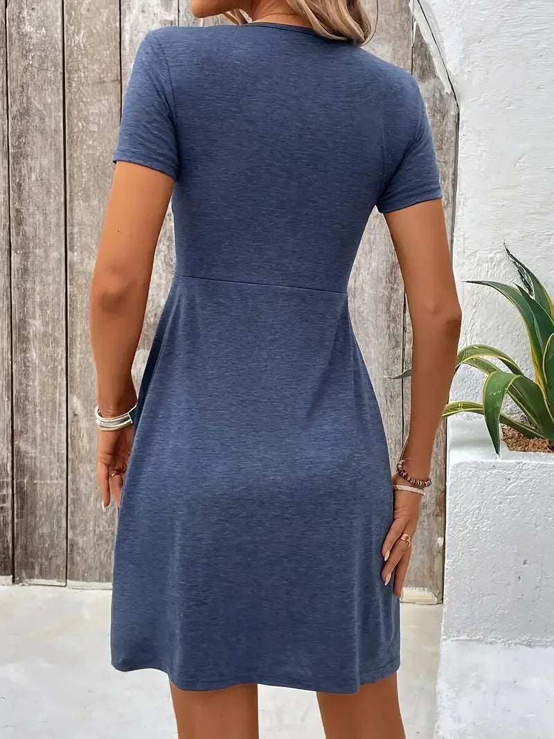 SAIDE™ | S7 DRESS - ELEGANT V-NECK A-LINE DRESS