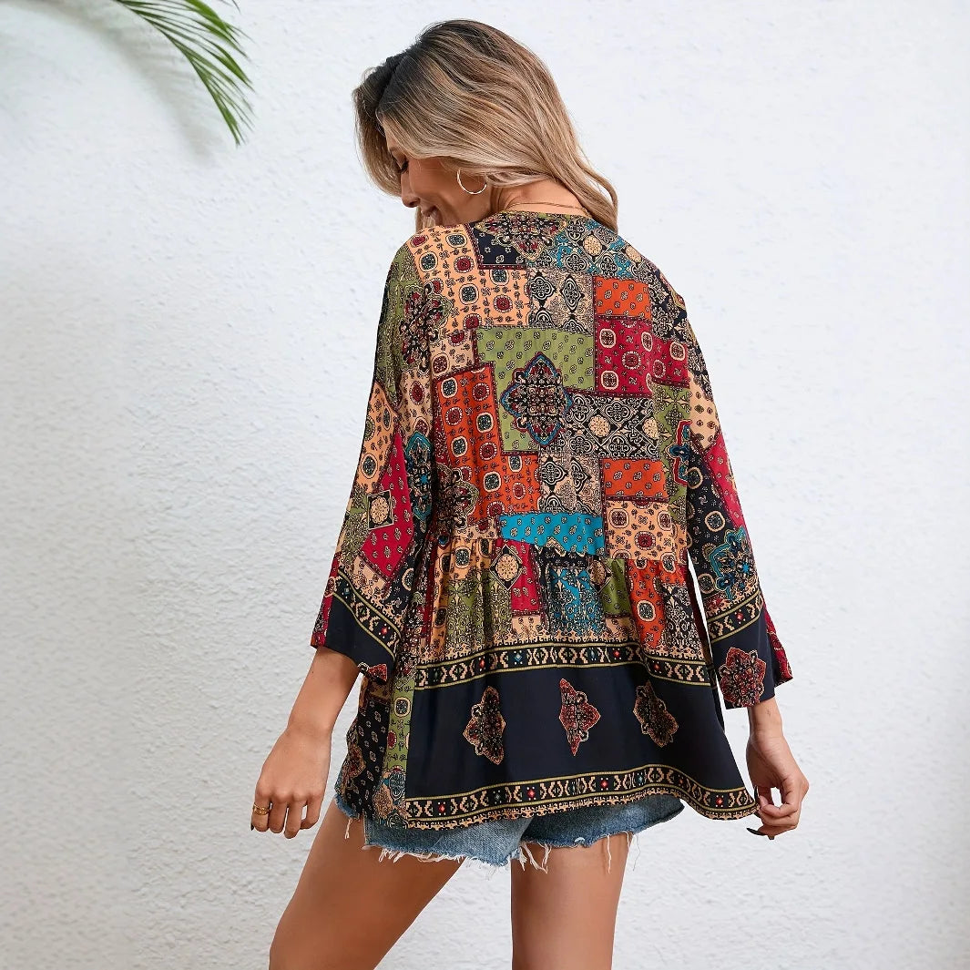 SAIDE™ | S61 TOP - SUMMER BEACH VACATION PRINTED SLEEVELESS TOP