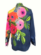 SAIDE™ | S167 TOP - FLORAL POLO COLLAR BLOUSE