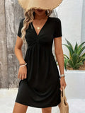 SAIDE™ | S7 DRESS - ELEGANT V-NECK A-LINE DRESS