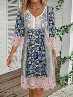 SAIDE™ | S120 DRESS - ELEGANT PRINTED A-LINE KNEE-LENGTH DRESS