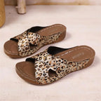 SAIDE™ | S11 SANDALS - LEOPARD PRINT WEDGE SANDALS