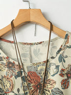 SAIDE™ | S6 TWO PIECE SET - FLORAL PRINT BLOUSE AND WIDE LEG PANTS