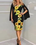 SAIDE™ | S78 DRESS - AUTUMN VINTAGE SPLIT LONG SLEEVE BODYCON DRESS
