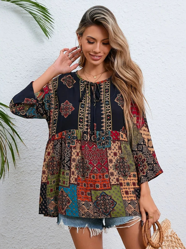 SAIDE™ | S61 TOP - SUMMER BEACH VACATION PRINTED SLEEVELESS TOP