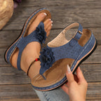 SAIDE™ | S46 SANDALS - SUMMER FLOWER DECORATION WEDGE SANDALS