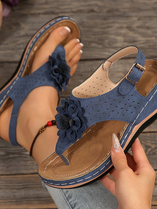 SAIDE™ | S46 SANDALS - SUMMER FLOWER DECORATION WEDGE SANDALS