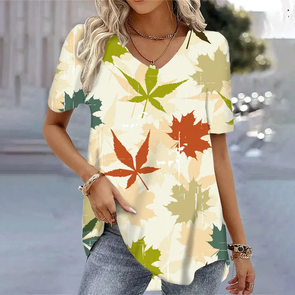 SAIDE™ | S130 TEE - 3D BUTTERFLY PRINT V-NECK T-SHIRT