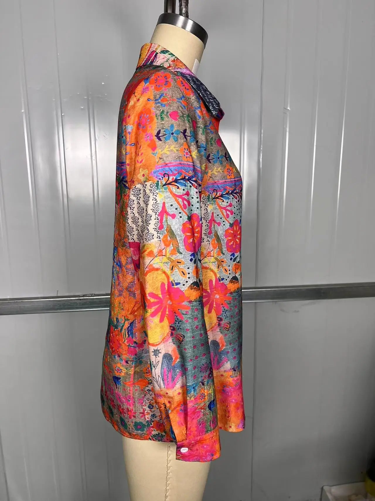 SAIDE™ | S184 TOP - RETRO BOHEMIAN FLORAL LONG SLEEVE CARDIGAN SHIRT