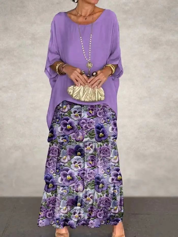 SAIDE™ | S72 DRESS - ELEGANT FLORAL PRINT CHIFFON BOHO LONG DRESS