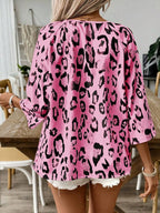 SAIDE™ | S13 SHIRT - LEOPARD PRINT V-NECK LONG SLEEVE SHIRT