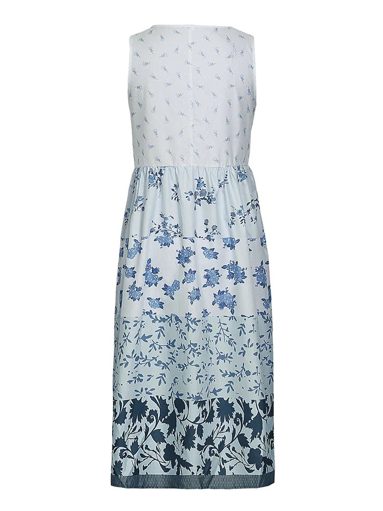 SAIDE™ | S106 DRESS - PLUS SIZE FLORAL SLEEVELESS BOHEMIAN BEACH DRESS