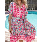 SAIDE™ | S113 DRESS - V-NECK LACE SPLICING BOHEMIAN RESORT DRESS