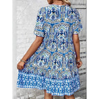 SAIDE™ | S113 DRESS - V-NECK LACE SPLICING BOHEMIAN RESORT DRESS