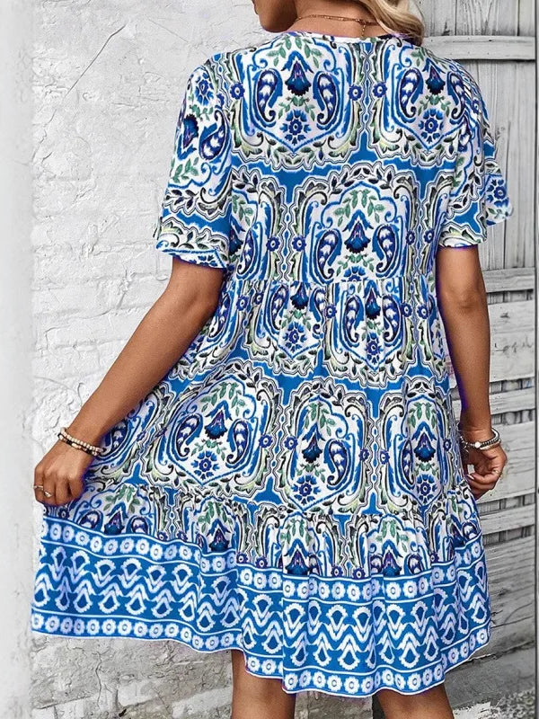 SAIDE™ | S113 DRESS - V-NECK LACE SPLICING BOHEMIAN RESORT DRESS