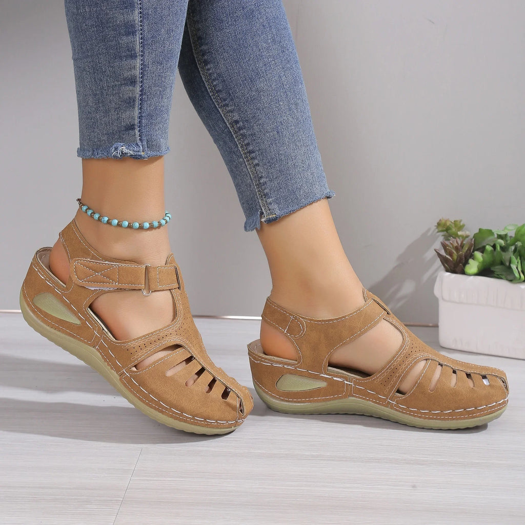 SAIDE™ | S33 SANDALS - STRAPPY BACK BUCKLE WEDGE SANDALS