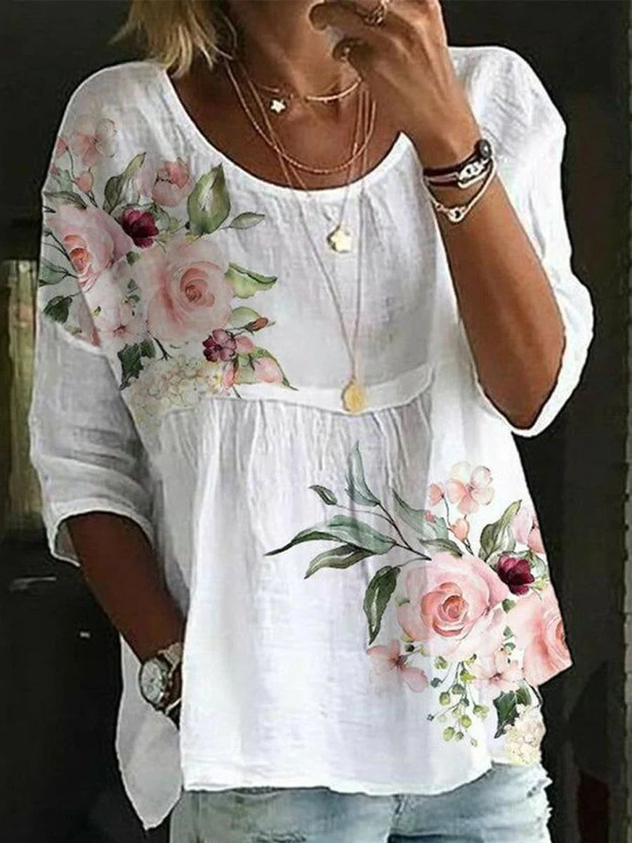 SAIDE™ | S125 SHIRT - PRINTED ROUND NECK CASUAL SHIRT