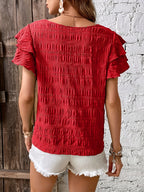 SAIDE™ | S81 BLOUSE - SUMMER ELEGANT SOLID BUTTERFLY SLEEVE O-NECK TOP