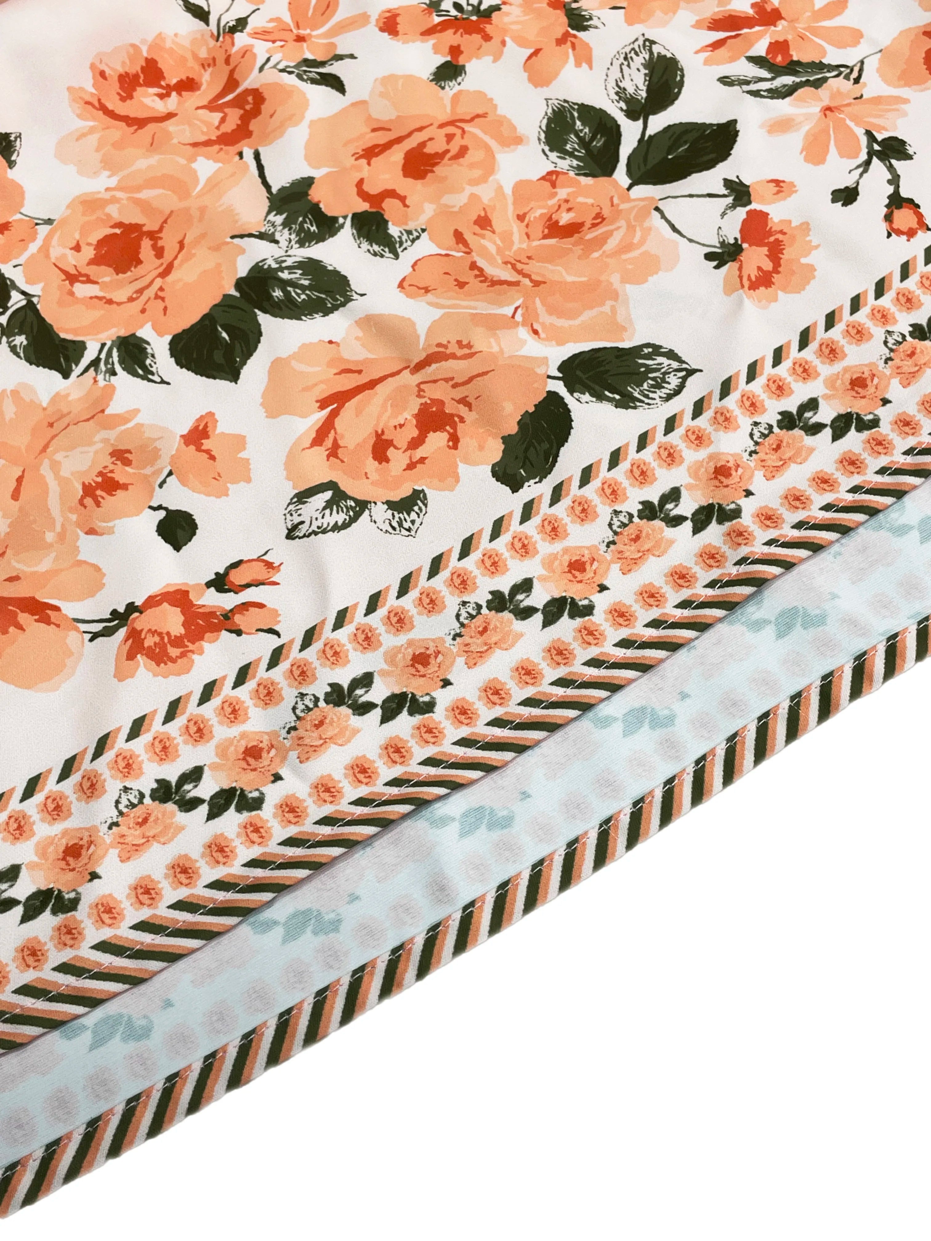 SAIDE™ | S115 DRESS - FLORAL PRINT BELTED WAIST LANTERN SLEEVE DRESS