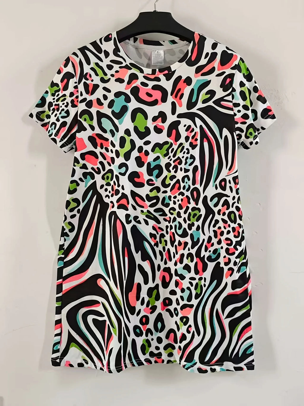 SAIDE™ | S21 DRESS - MIXED ANIMAL PRINT T-SHIRT DRESS