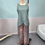 SAIDE™ | S24 TWO PIECE SET - SLEEVELESS ASYMMETRICAL TOP AND PANTS SET