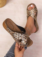 SAIDE™ | S11 SANDALS - LEOPARD PRINT WEDGE SANDALS