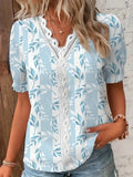 SAIDE™ | S157 TOP - DAILY LACE DETAIL V-NECK BLOUSE