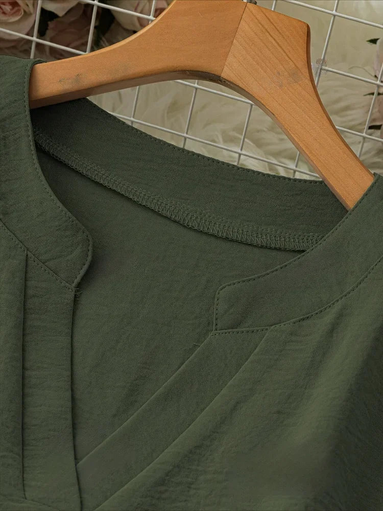 SAIDE™ | S43 TOP - CASUAL LOOSE LONG SLEEVE STAND COLLAR T-SHIRT