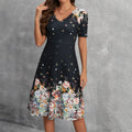 SAIDE™ | S80 DRESS - SUMMER CASUAL V-NECK RETRO PRINTED A-LINE DRESS