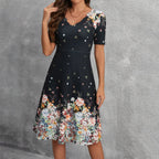 SAIDE™ | S80 DRESS - SUMMER CASUAL V-NECK RETRO PRINTED A-LINE DRESS