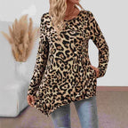 SAIDE™ | S165 TOP - LEOPARD PRINT TUNIC BLOUSE