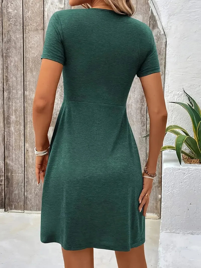 SAIDE™ | S7 DRESS - ELEGANT V-NECK A-LINE DRESS
