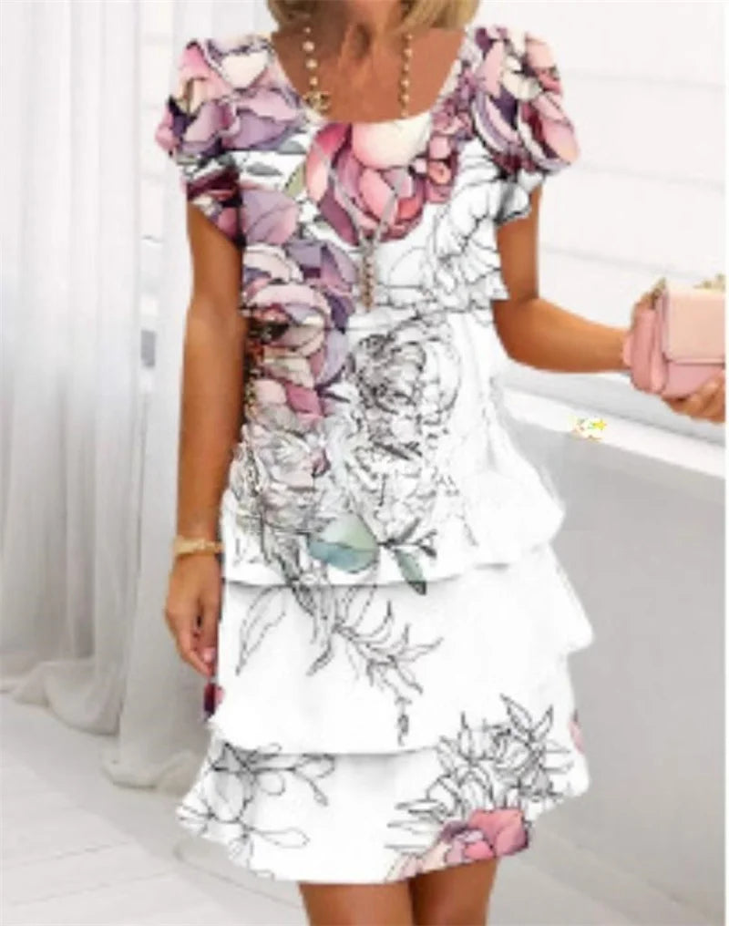 SAIDE™ | S140 DRESS - 3D PRINT CHIFFON PARTY DRESS