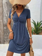 SAIDE™ | S7 DRESS - ELEGANT V-NECK A-LINE DRESS