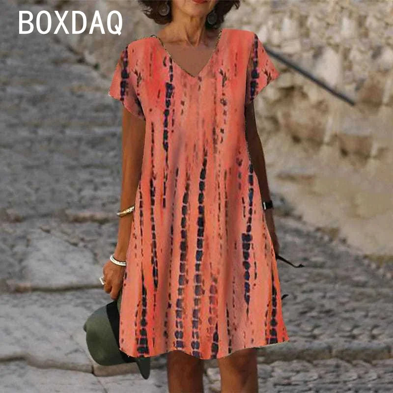SAIDE™ | S137 DRESS - GRADIENT FLORAL A-LINE BEACH DRESS
