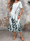SAIDE™ | S38 DRESS - FLORAL PRINT SHORT SLEEVE MIDI DRESS