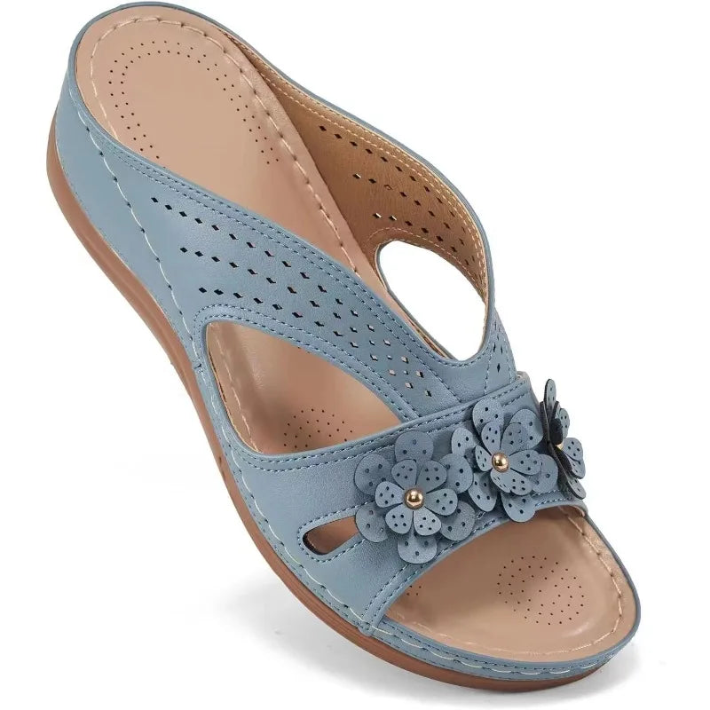 SAIDE™ | S119 SANDALS - FLOWER HOLLOW WEDGE PLATFORM SANDALS