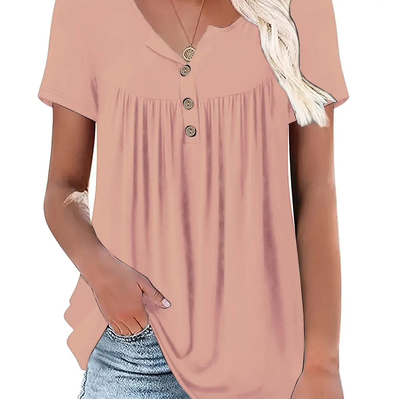 SAIDE™ | S14 SHIRT - V-NECK SILK LUSTER PRINCESS SLEEVE SHIRT