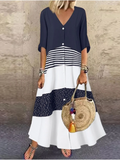SAIDE™ | S99 DRESS - COLOR BLOCKED RETRO SUMMER MAXI DRESS